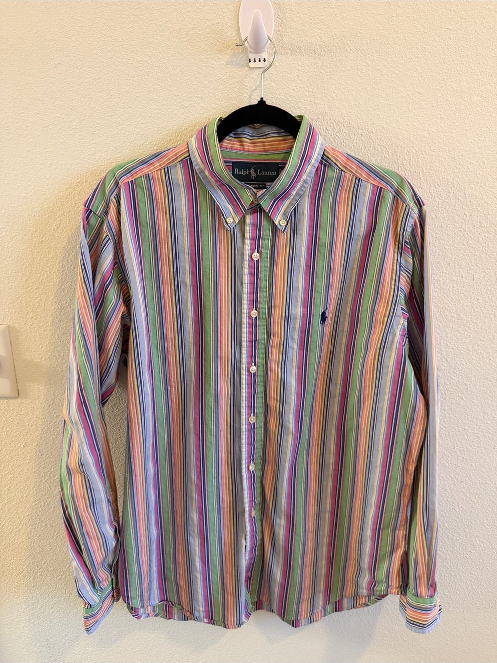 Ralph Lauren Classic Fit 16.5 34/35 Multicolor Stripe Button Down Shirt